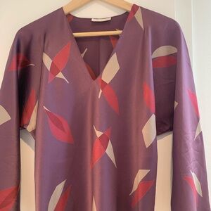 Don Wolf Silk V Neck print blouse